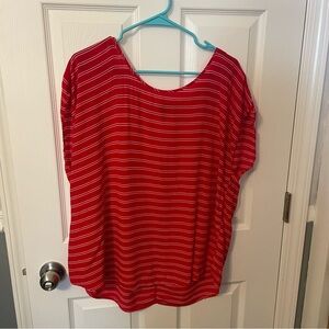 Torrid Red and White Striped Blouse